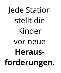 Jede Station stellt die Kinder  vor neue Heraus-forderungen.