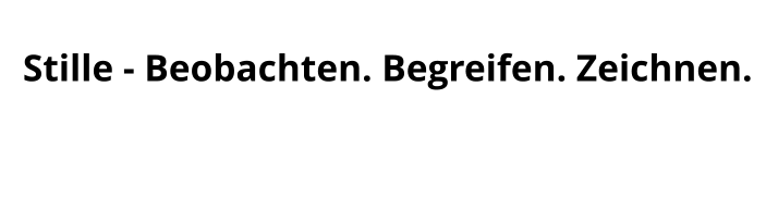 Stille - Beobachten. Begreifen. Zeichnen.